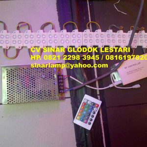 Lampu LED Modul RGB 4 mata + Controllers Color Changing LED Effects