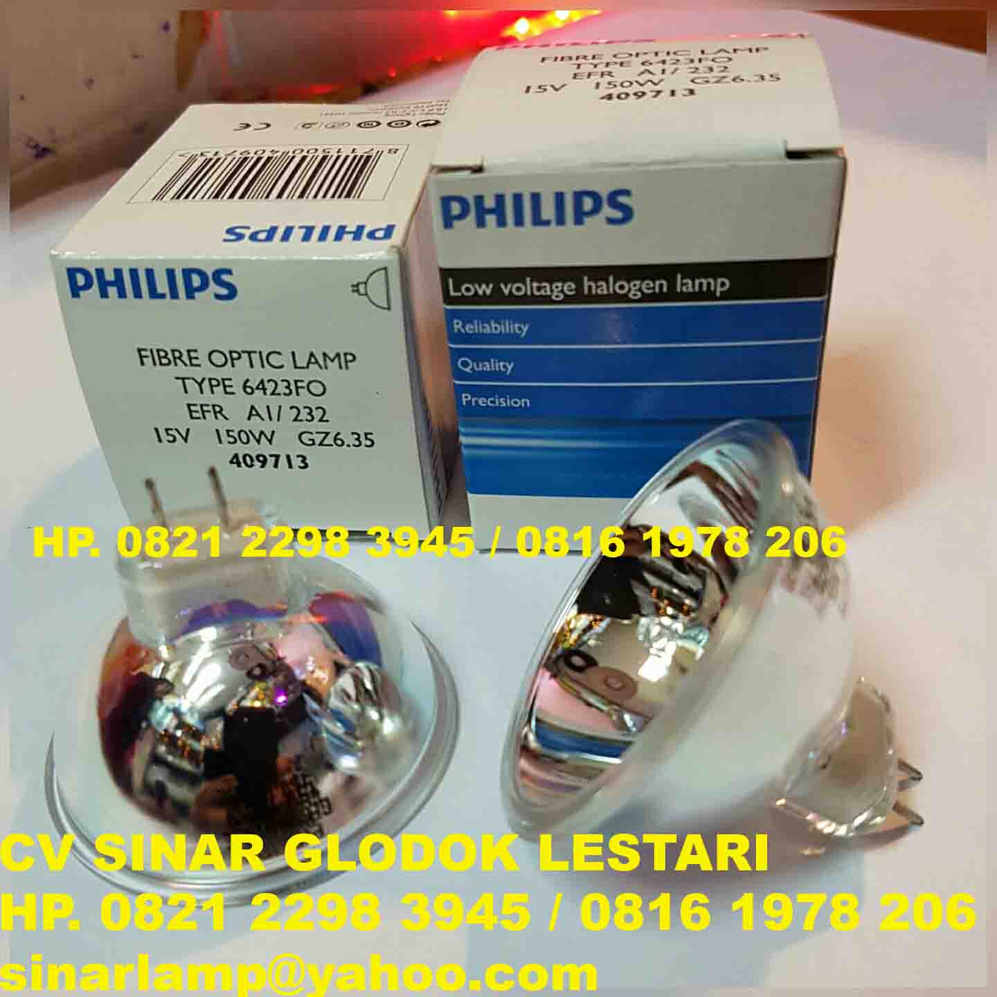 Lampu Halogen Philips 15V 150w Fibre Optic Lamp 6423FO Agen Dan