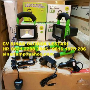 Lampu Sorot Portable LED 10W Recharge