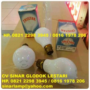 Lampu Pijar 125V-130V 75W B22 Bayonet Putih Kaca Frosted