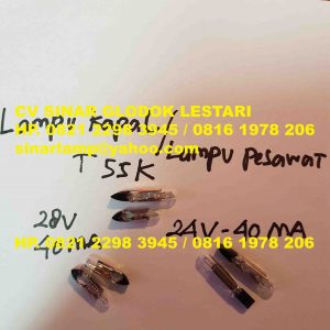 Lampu T55K 28V 40mA dan 24V 40mA Miniature Telephone Bulbs