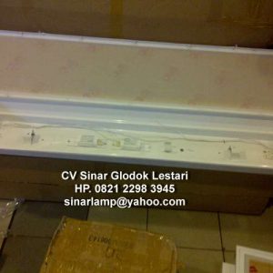 Kap Lampu TL model TKI Akuistik 2x36W Cover Acrilik Susu