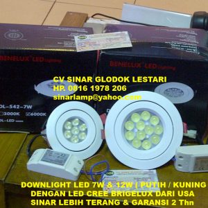 Lampu LED Downlight 7W dan 12W Benelux