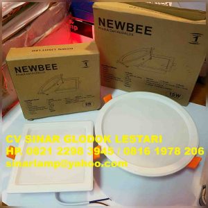 Downlight LED 9w Kotak dan 15w Bulat Newbee