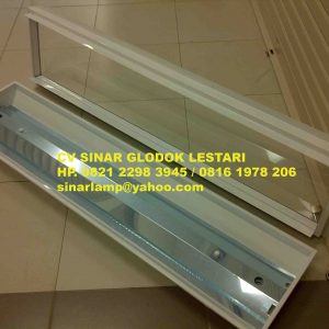 Kap Lampu IB Acrylic Bening 2 x 36W Mirror Buka Belakang