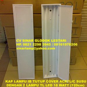 Kap Lampu IB TL LED 2 x 18W Cover Acrylic Susu