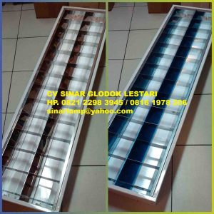 Kap Lampu RM 2 x 36 watt Mirror Stainless