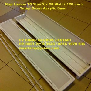 Kap Lampu T5 TKI 2 x 28W Tutup Cover Acrylic Susu