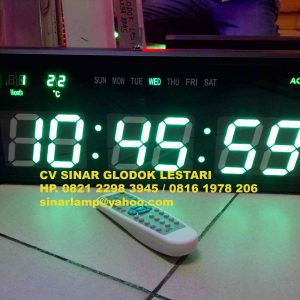 Lampu Jam Digital CLOCK + Remote AY4820 Hijau