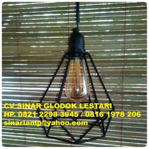 Lampu Gantung Diamond Pendant Cafe Vintage Edison