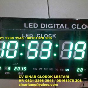 Lampu LED Digital CLOCK Warna Hijau JH4622