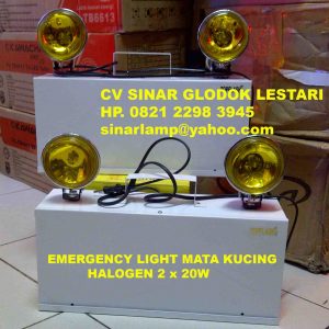 Lampu Emergency Halogen 2x20watt mata kucing