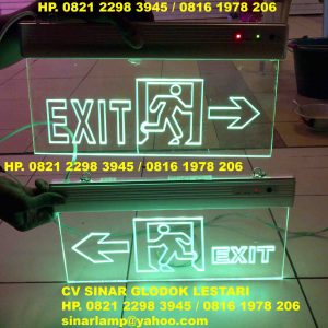 Lampu Exit Bening LED Legend Orang Lari Kiri atau Kanan