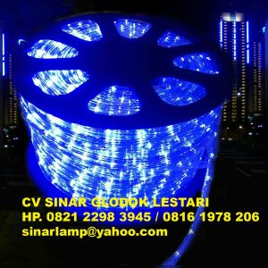 Lampu selang led bulat warna biru