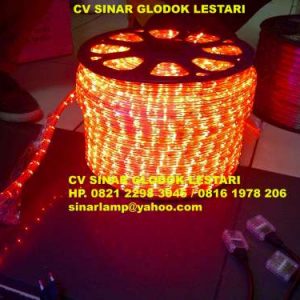 Lampu LED Selang Segi Kotak Merah