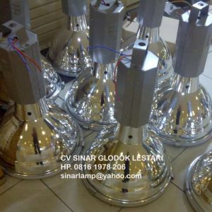 Kap Lampu Industri 38cm + Cover Tutup Kaca Safety Glass