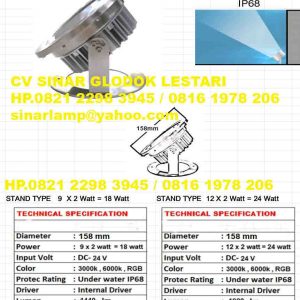 Lampu Sorot Kolam Ikan 18 watt dan 24 watt